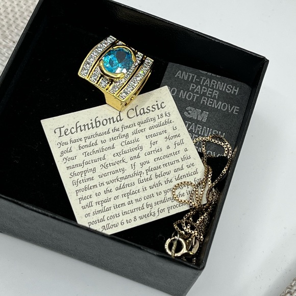 💎 Technibond Blue Topaz Pendant Necklace - QVC Classic! - Picture 12 of 17